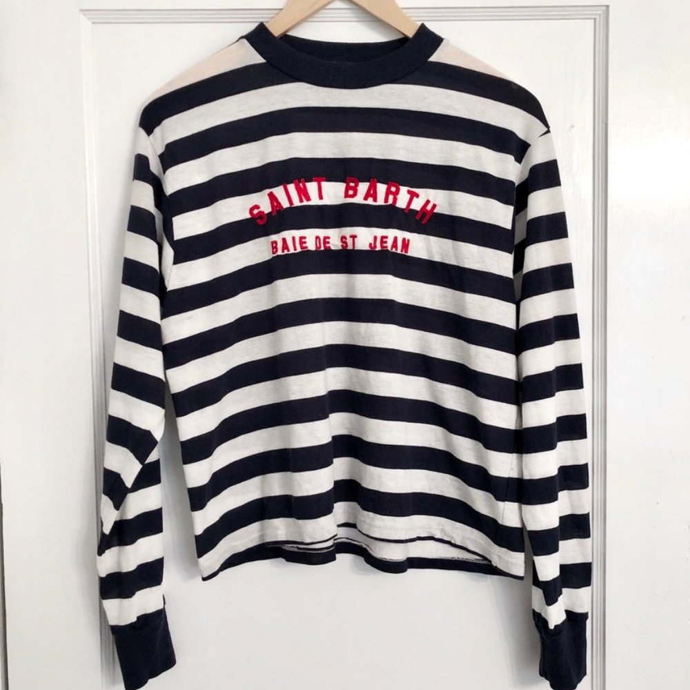 Brandy Melville St. Barth Striped Long Sleeve Crop